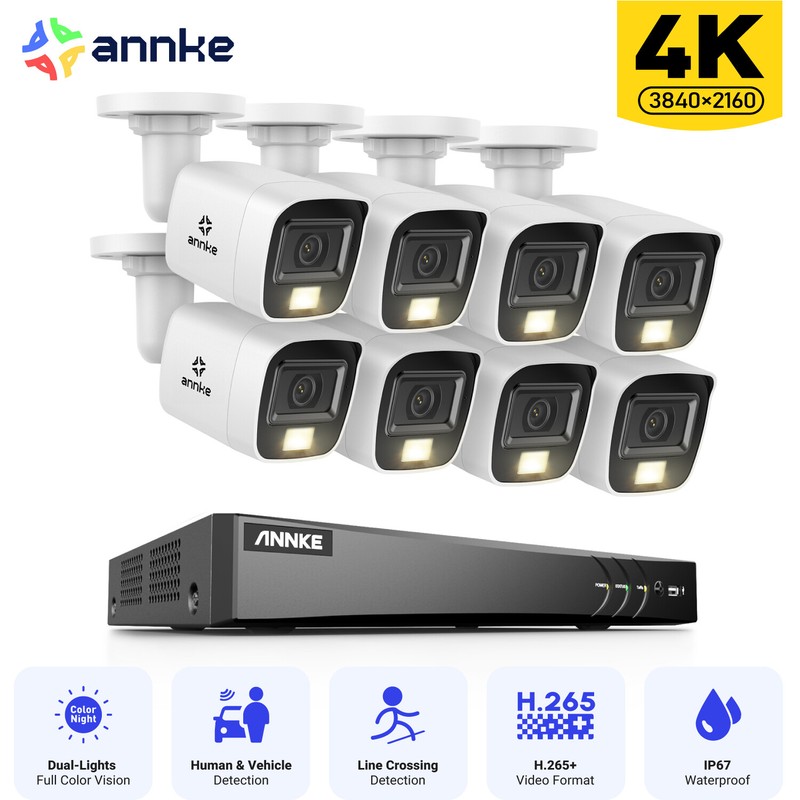 ANNKE 4K Security Camera System Outdoor AI Color Night Vision 8MP 8CH DVR H.265+