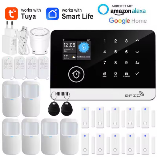 Tuya Smart WiFi GSM Security Alarm System RFID Touch Keyboard App Control gallery