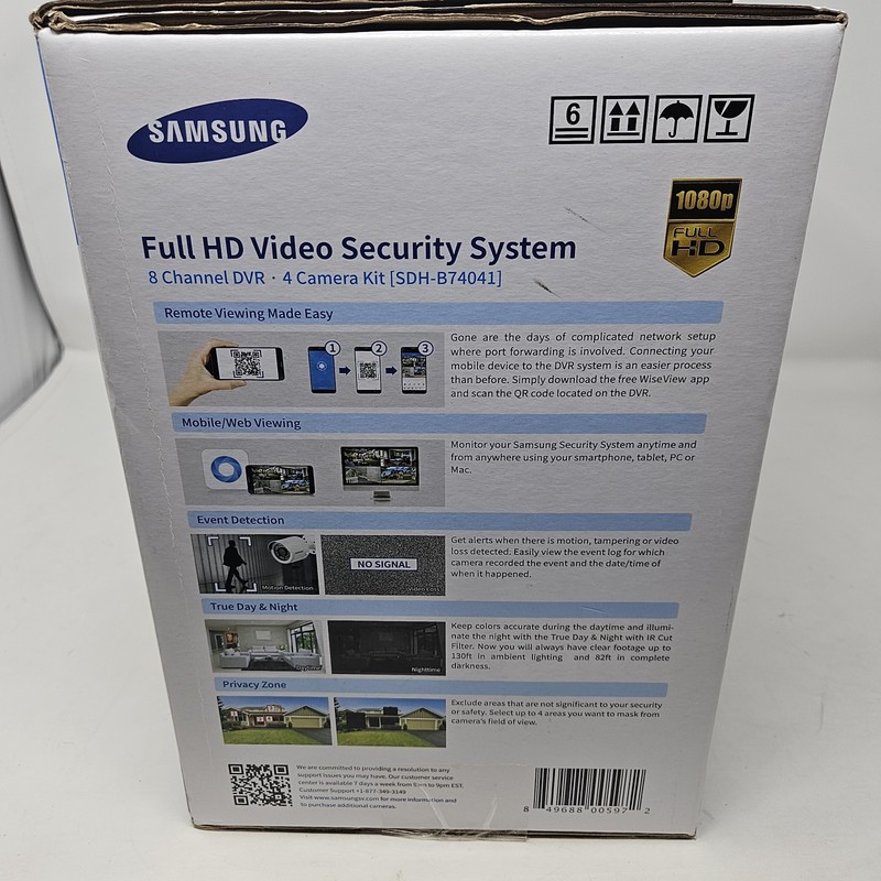 New - Full HD Video Security System 8 Channel DVR • 4 Camera Kit [SDH-B74041] gallery