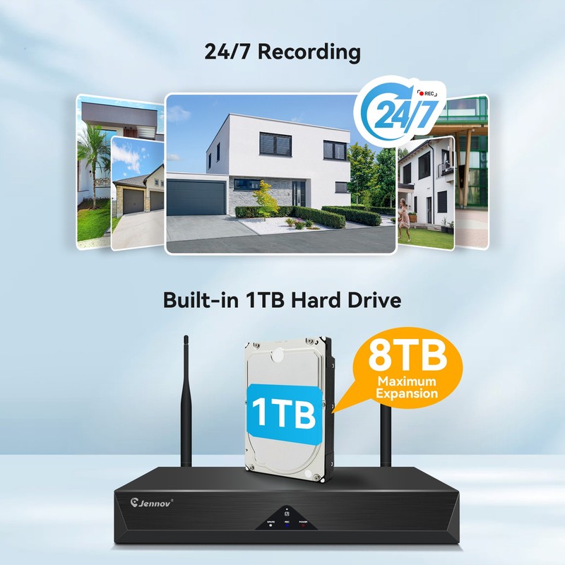 WiFi Security Camera System Smart Outdoor Wireless Color Night Vision 10CH NVR gallery