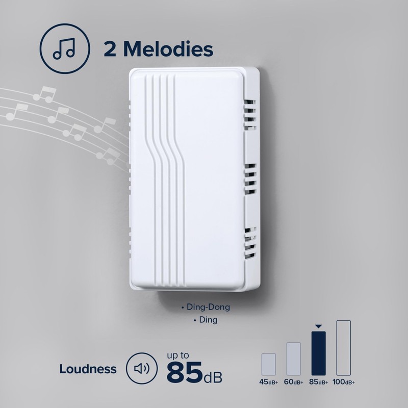 Heath Zenith Wired Mechanical Doorbell Chime, White, Plastic, No Size, White gallery