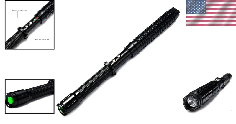 All-in-One Black Metal Stun Gun 18.9" - 80M Volts, LED Flashlight, Self-Defense gallery