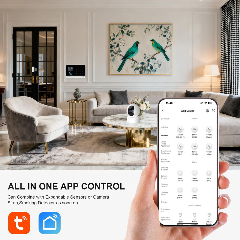 Home Security Systems,Wireless Alarm System with Door Window/Motion Sensors,Loud gallery