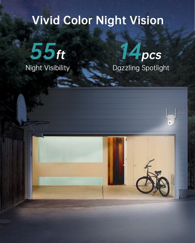 2.5K Wired Home Security Camera, 5MP, 24/7 Recording, AI Motion Detection, 360° gallery