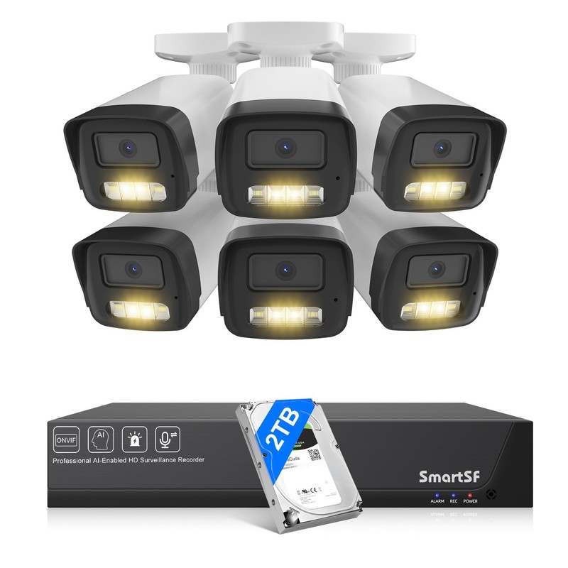 8CH 5MP Security Camera System NVR 5MP PoE IP Camera Wired Night Vision 2TB HDD