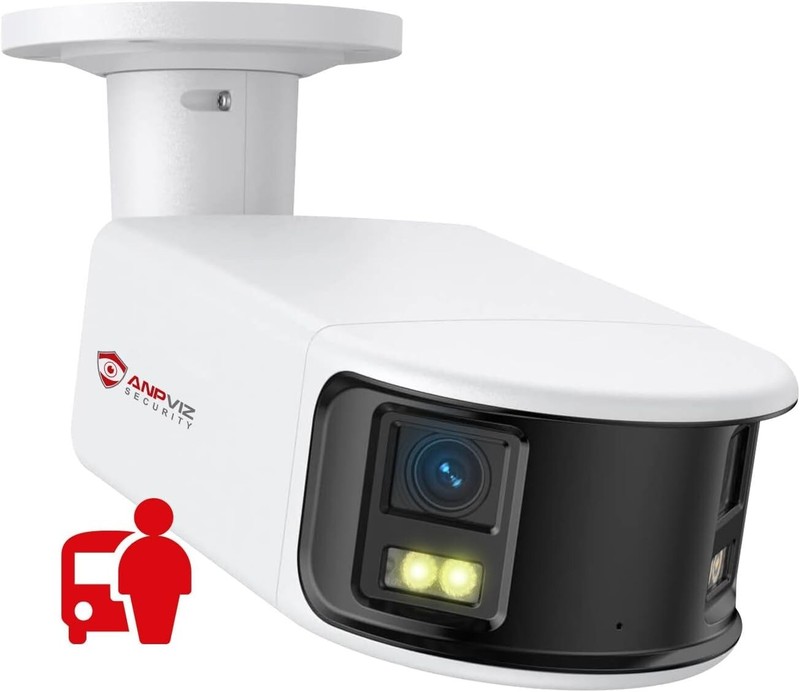 Anpviz 6MP PoE Dual-Lens Security Camera Panoramic 180°Ultra-Wide Angle Camera