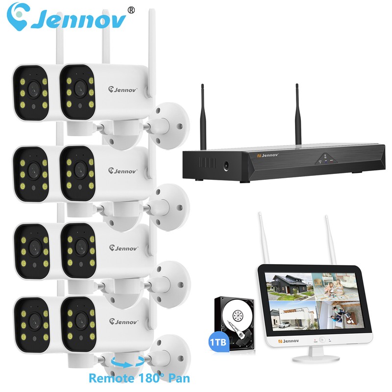 5MP Wireless Security Camera System CCTV Monitor Outdoor PTZ Wifi 10CH NVR 1TB