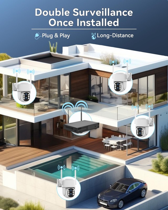 Wireless Security Camera System Outdoor: Dual Lens 6MP 10X Hybrid Zoom Auto-T... gallery