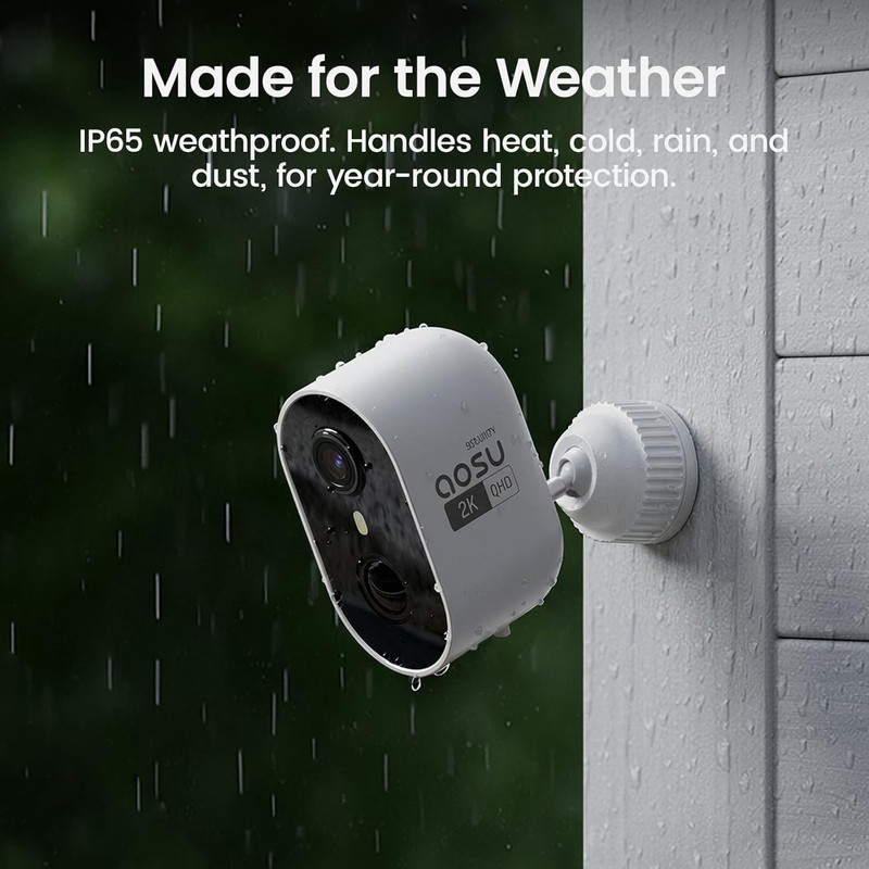 aosu Wireless Outdoor Security Camera Kit with aosuBase Local Storage, 2K gallery