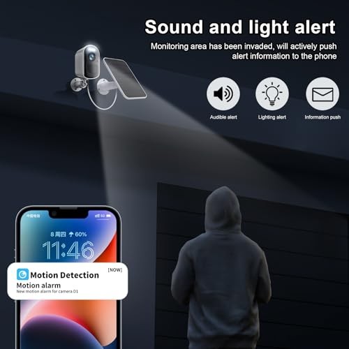 Security Cameras, Wireless Camera Outdoor Powered by 1 Count white and black gallery