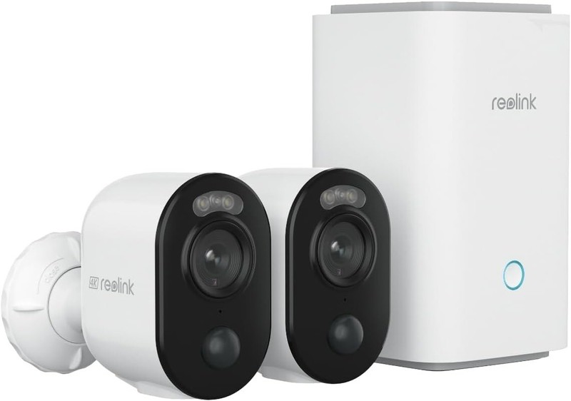 REOLINK 4K Security Cameras Wireless Outdoor System 2 Camera Plus Hub