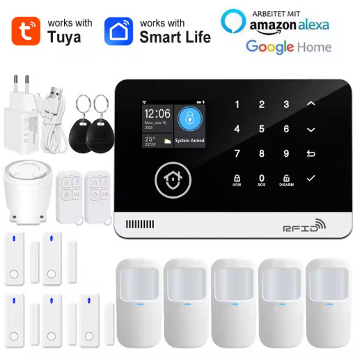 Tuya Smart WiFi GSM Security Alarm System RFID Touch Keyboard App Control gallery