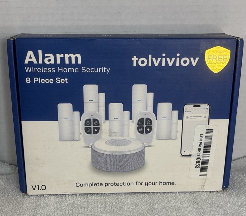 Tolviviov Alarm Wireless Home Security 8 piece set Complete Protection NIB