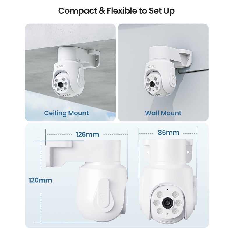 ZOSI 8CH 2-Way Audio 3MP Wireless Solar Battery Security Outdoor Camera System gallery