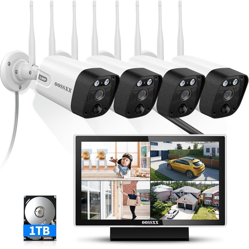 (2026 Update) 5MP Wireless Security Camera System with 10" Monitor, 10CH NVR ...