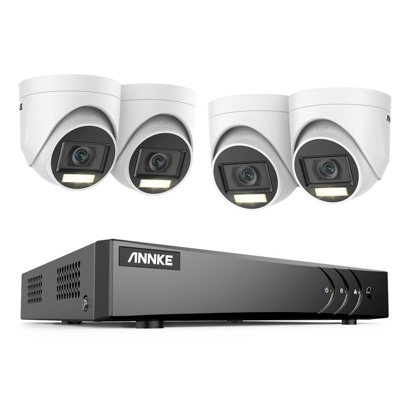 ANNKE 8CH DVR 5MP Audio Security Camera System Outdoor Color Night Vision H.265+