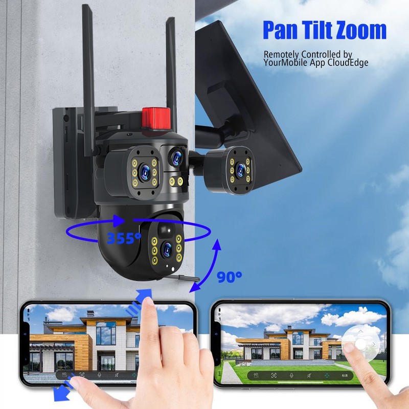 4 Camara De Seguridad Solar WIFI Inalambricas Para Exterior Con Vision Nocturna gallery