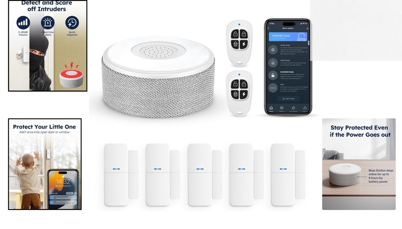 8-Piece WiFi Door Alarm System with Voice Control & App Alerts for Smart Homes gallery