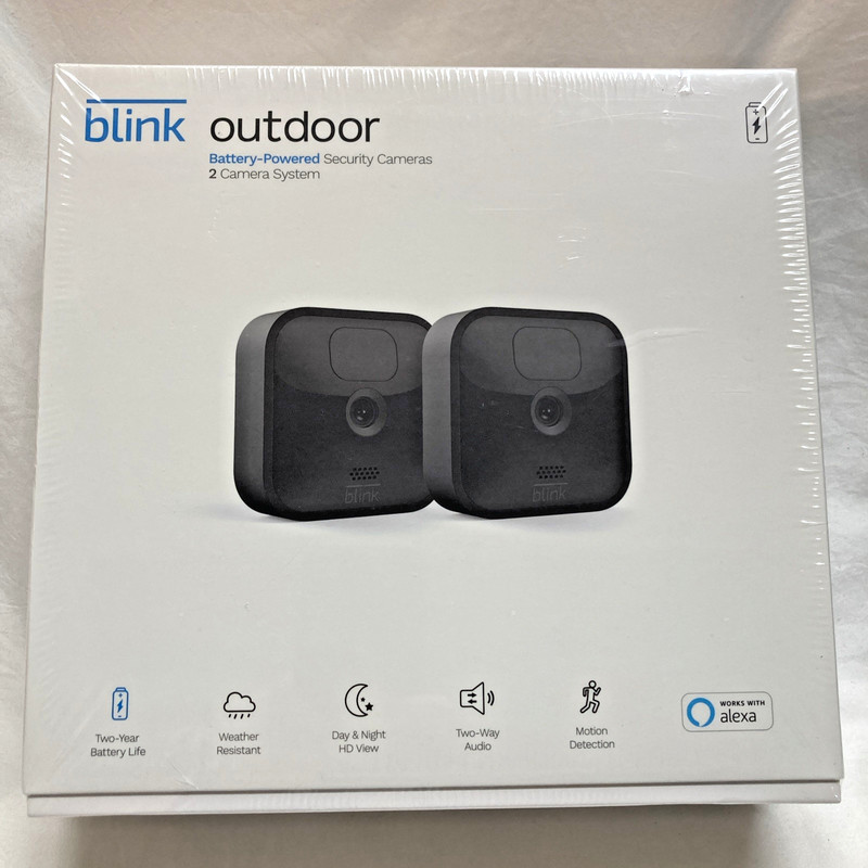 Blink Outdoor Wireless Battery Security Cameras 2-Pack, Weather Resistant, Alexa