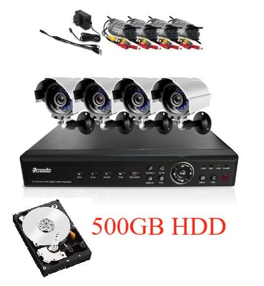 Zmodo Wired 4CH 500GB DVR Outdoor CCTV Surveillance Security Camera System Kit