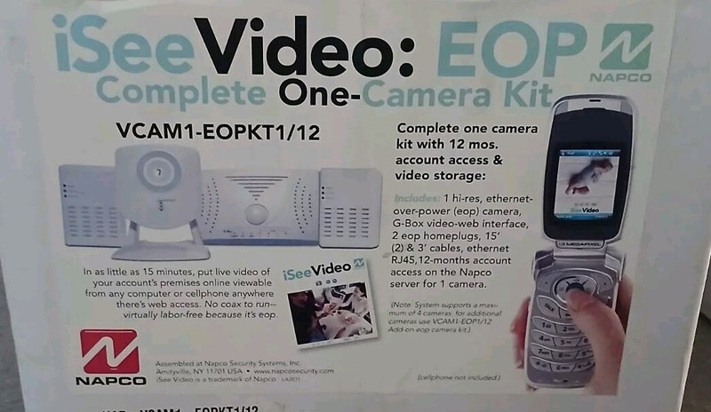 NEW NAPCO Isee Video VCAM1-EOPKT1/12 NAPCO Complete One Camera Kit