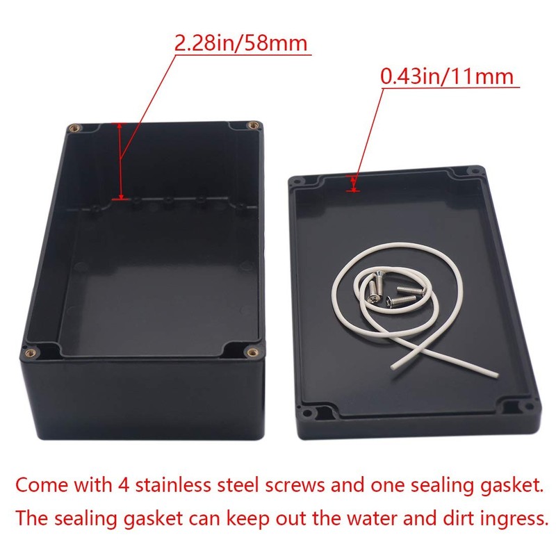 Otdorpatio Project Box ABS Plastic Black Electrical 7.87"x4.72"x2.95", gallery