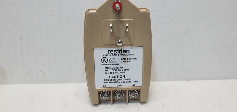lot 2 Honeywell Resideo 1361-GT 16.5VAC 40VA Plug In Transformer