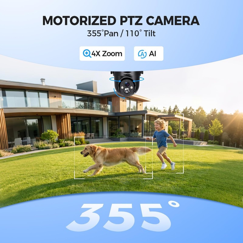 Solar Security Cameras Wireless Outdoor, 2K 360° View Solar Powered WiFi 3MP Sec gallery