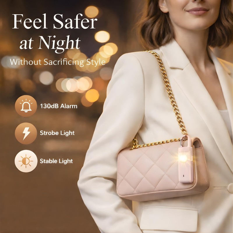 Personal Alarms for Women, Panic Button Self Defense Keychain with Clip-On De... gallery