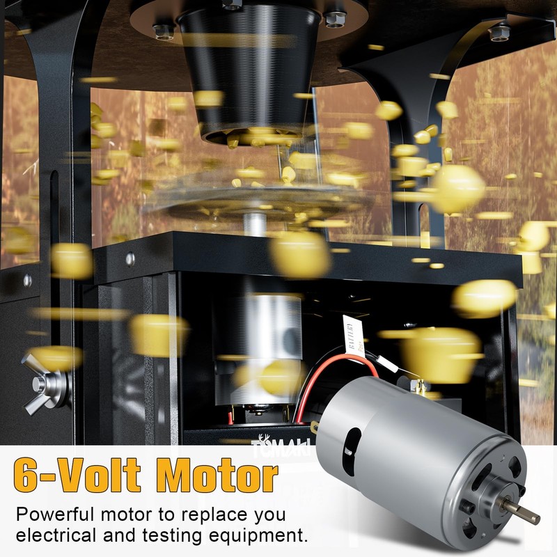 6V Deer Feeder Motor, Replacement Motor for Game Feeders – 1/8" Silver gallery