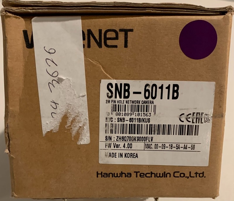 Wisenet SNB-6011B 2M Pin Hole Network Camera gallery