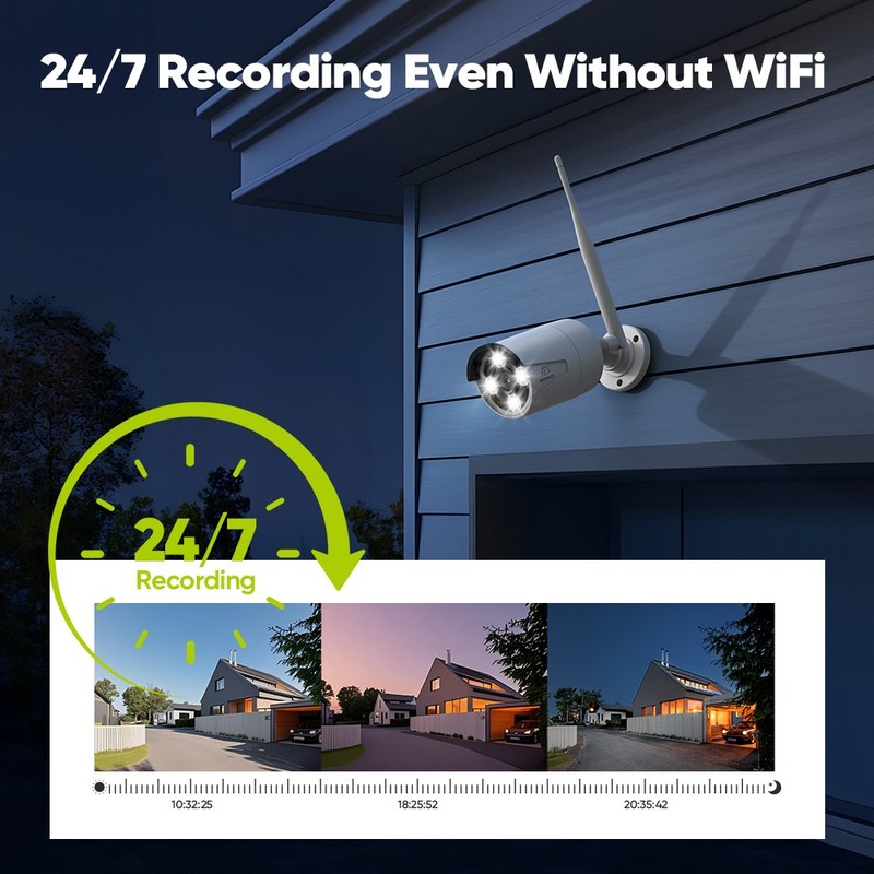 SANNCE Wireless 3MP Security Camera System 2-Way Talk 4K 16CH NVR AI Color Night gallery