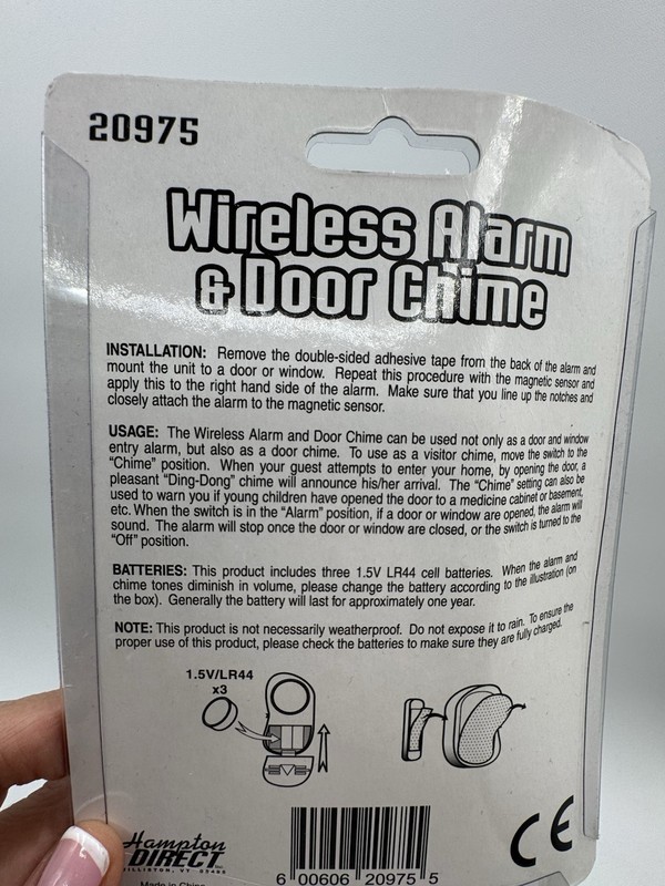 7 Wireless Door Chime & Home Security Alarm 20975 Peel &Stick Battery Install gallery