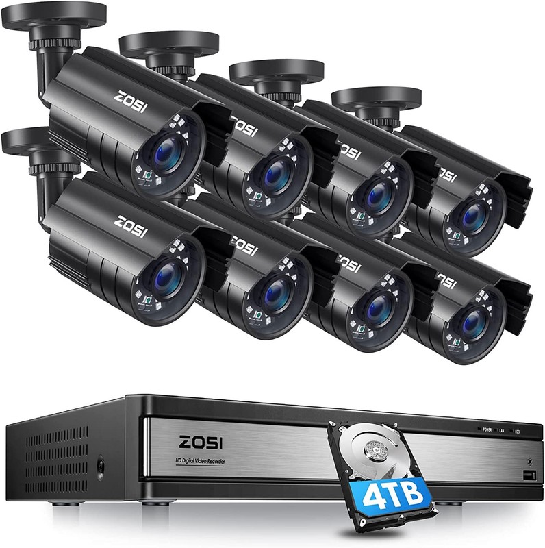 ZOSI 1080P PIR CCTV Outdoor Surveillance Camera System 16CH 4TB HD DVR Indoor