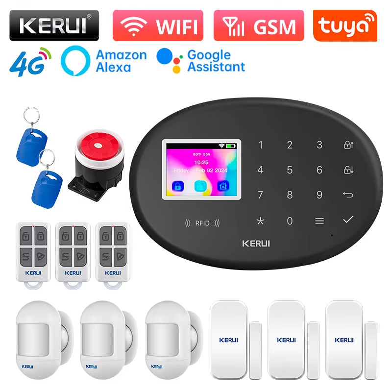 Residential Alarm for Home W204 WIFI 4G+2G Dual Network for House Security Prote