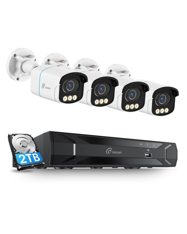 POE Camera System 4K Color Night Vision, 8CH H.265+ NVR Security Camera Syste…