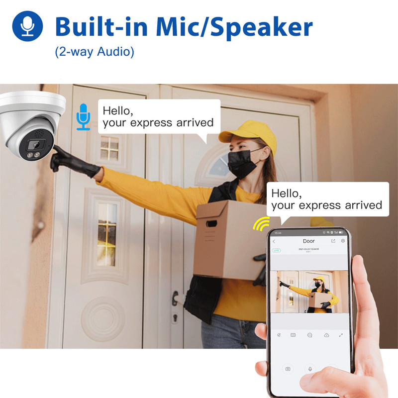 Vikylin 4K 8MP 8CH 8POE IR IP Camera POE 2-Way Audio CCTV Security System US Lot gallery