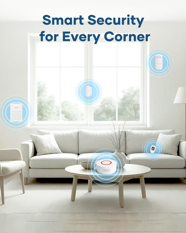 DIY 9-Piece Wifi Home Security System with 120Db Siren & App Control gallery
