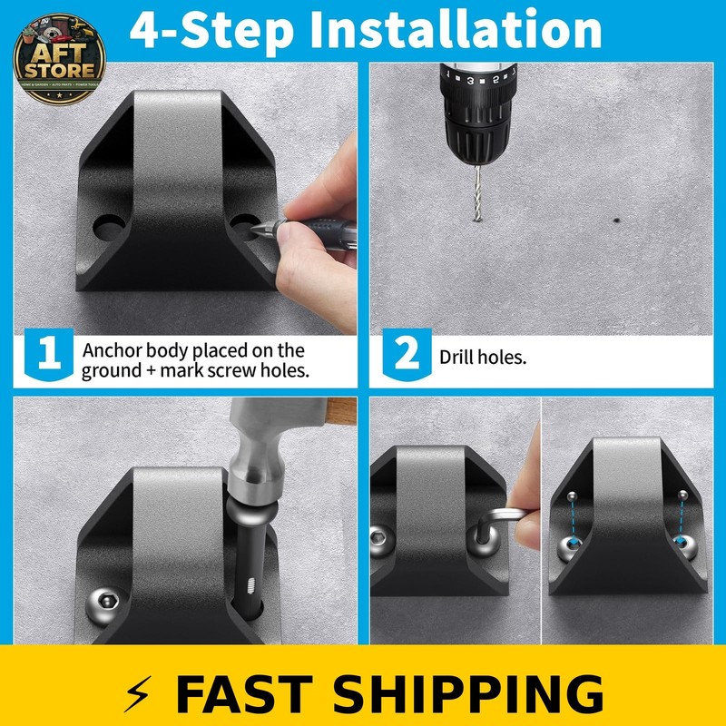 KHAMAL Security Anchor with Expansion Bolts - Heavy Duty Anti-Theft gallery