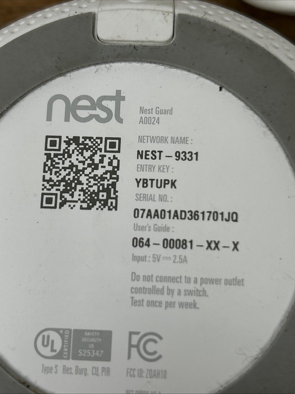 Google Nest Secure Alarm Security System A0024 Base Guard W/ Cord gallery