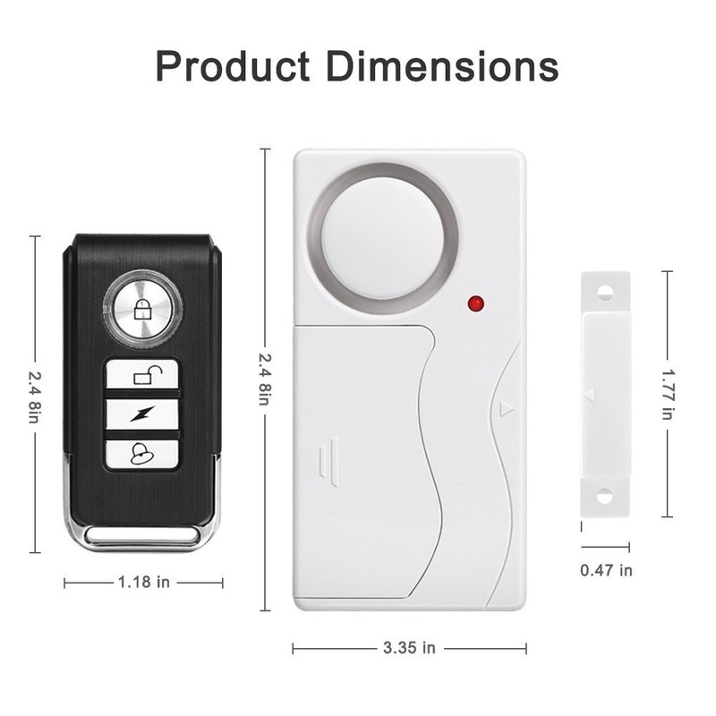 Apartment Safety Magnetic Window Door Alarm *2 Control by Remote Simple Function gallery