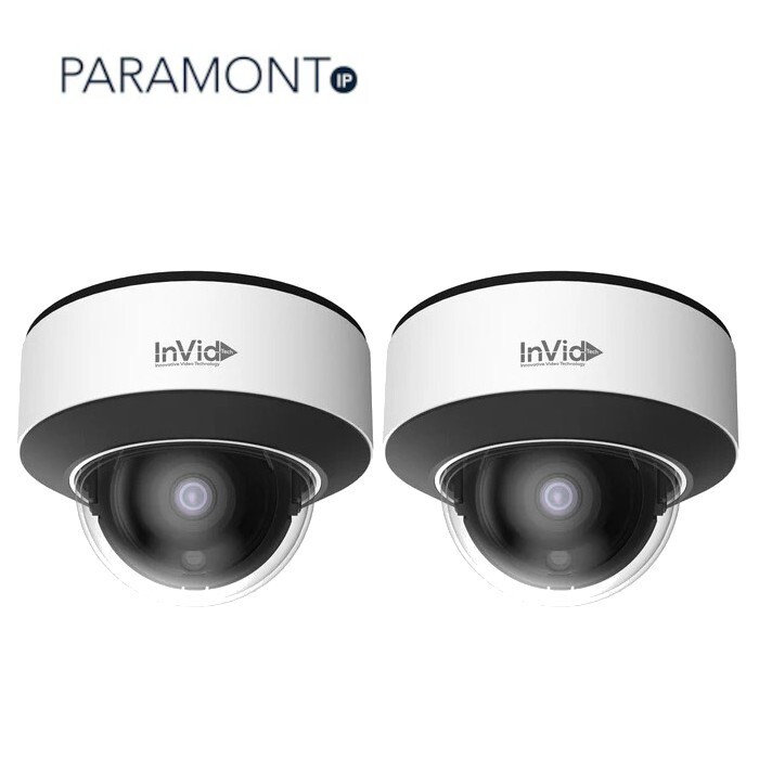 2 InVid Paramont 4MP IP Outdoor Dome Fixed AI Camera PAR-P4DRIR28NH-AI