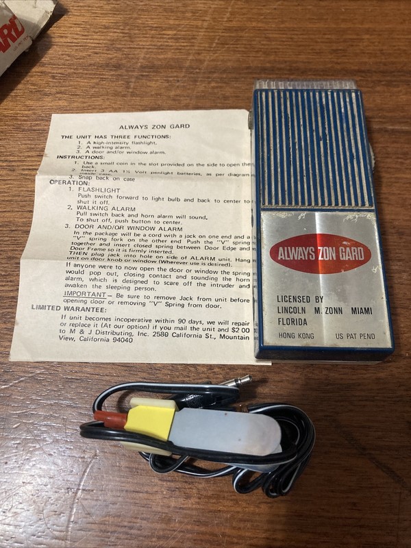 New Vintage Portable Alarm System (Always Zon Gard) Collectible gallery