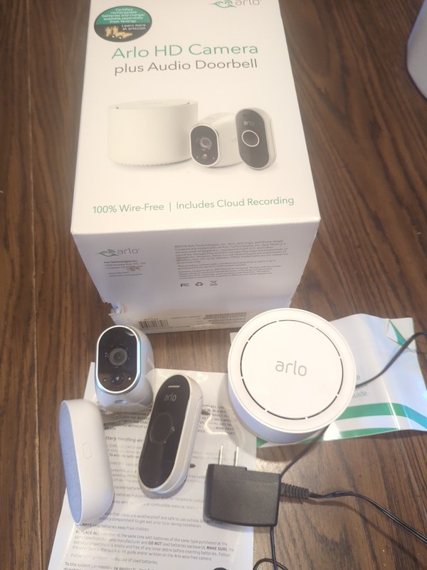 New In Box Arlo Pro HD 100% Wire-Free Camera Plus Audio Doorbell.