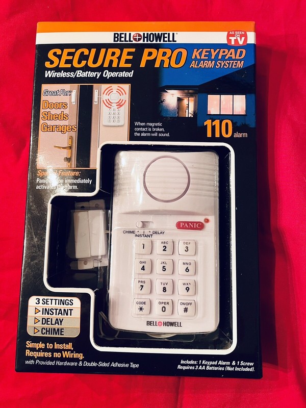 BELL +HOWELL SECURE PRO KEYPAD ALARM SYSTEM BATTERY OPERATED BRAND NEW