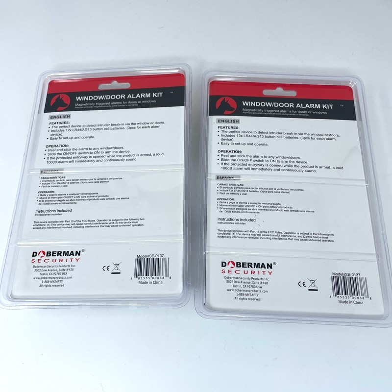 NEW Doberman Security SE-0137 Home Security Window/Door Alarm Kit White, 2 pack gallery