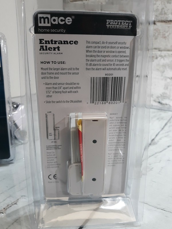 MACE 80201 ENTRANCE ALERT DOOR WINDOW MAGNETIC ALARM HOME PROTECTION SECURITY gallery