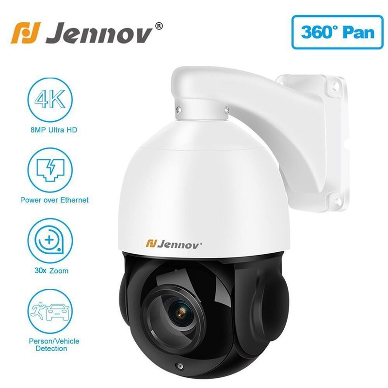 360° 4K 8MP POE PTZ Camera 20x Optical Zoom PTZ Auto-Tracking Security Camera