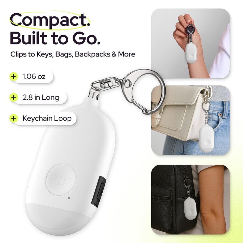 Rechargeable Personal Alarm Keychain - 130dB Siren & LED Light - 2 Pack Perso... gallery