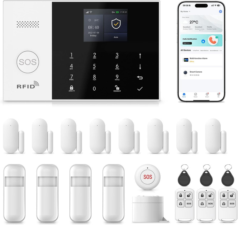 Home Security Systems,Door & Window Alarms for Home Kit,Wifi+Gsm/4G Door/Window gallery